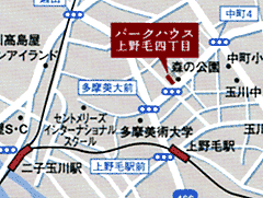 ﾊﾟｰｸﾊｳｽ上野毛四丁目近辺にある周辺地図
